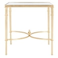 thumbnail image 2 of SAFAVIEH Couture Mendez Contemporary Glass Top Metal End Table, Gold, 2 of 9