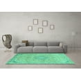 thumbnail image 3 of Ahgly Company Machine Washable Indoor Rectangle Abstract Turquoise Blue Modern Area Rugs, 7' x 10', 3 of 4