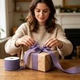 thumbnail image 4 of Yxwen Purple Burlap Wired Ribbon,1.5Inch W X 5 Yard L,Cross Burlap Wired Edge Ribbon for Big Bow,Wreath, Christmas Tree Decoration, Christmas&Halloween Decoration, 4 of 6