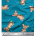 thumbnail image 1 of Soimoi Blue Georgette Viscose Fabric Footprints & Mouse Kids Decor Fabric Printed Yard 44 Inch Wide, 1 of 5