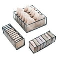 thumbnail image 1 of Organizador de ropa interior, juego de 3 organizadores de ropa interior plegables con divisor de cajón, organizador de almacenamiento gris, 1 of 7