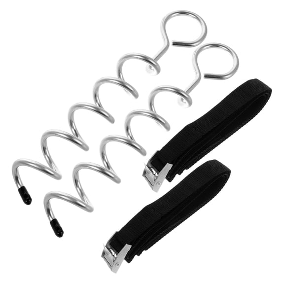 RENACLIPY 2Sets Heavy Duty Spiral Ground Anchors with Strap for Rv Awning and Tent Secure