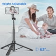 thumbnail image 3 of Trípode de viaje Selfie Stick Liphisy para teléfono móvil, color negro, 3 of 7