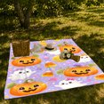 thumbnail image 7 of Whimsical Kawaii Halloween Jack-O-Lantern Pumpkins, Festive Halloween Scene, Warm Flannel Blanket for Living Room and Family Room, Art Lovers Halloween Gift, Festive Home Decor, 7 of 7