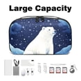 thumbnail image 3 of Polar Bear Digital Pouch with Oxford Fabric, Waterproof Electronic Organizer Travel Case, Cord and Cable Organizer, Canvas Storage Box Small, Hard Drive Bags Included - 5.9x9.44x3.14 in, 3 of 6