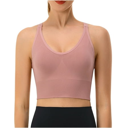 

Ganfancp Women s Seamless Racerback Sports Bra High Impact Support Yoga Gym Workout Fitness Large Sports Bras Rose Gold XL