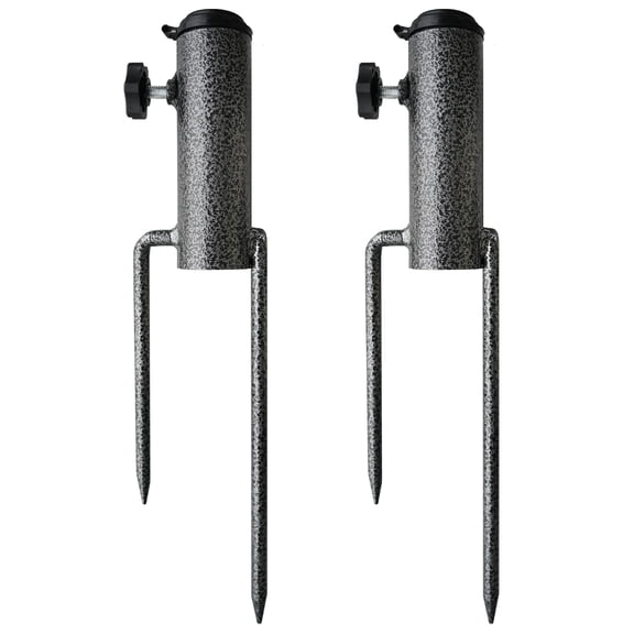 AMMSUN Patio Umbrella Steel Anchor Heavy Duty Ground Auger Base with Forks for Outdoor Lawn