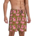 thumbnail image 2 of Fotbe Cartoon Pigs Pantalones Cortos de Pijama para Hombre, Ropa de Dormir, Pantalones de Pijama Cortos para Hombre-4X-Large, 2 of 6