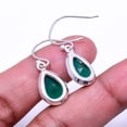 thumbnail image 2 of Emerald (Lab-Created) 925 Sterling Silver Earring 1.17" E_9508_347_5, Gemstone Silver Jewelry, New Year Sale, Valentin's Day Gift, 2 of 2