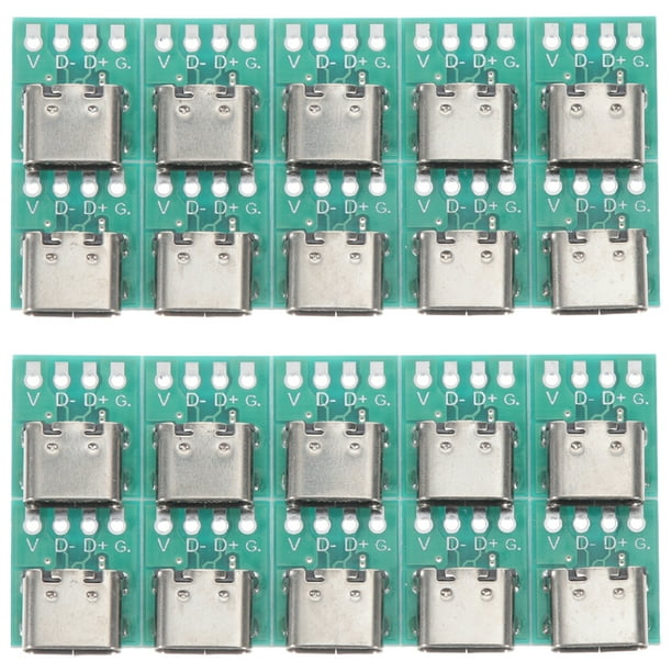 20pcs USB C Conector Boardd DIY 3.1 Conectores USB USB C Femenino Conector