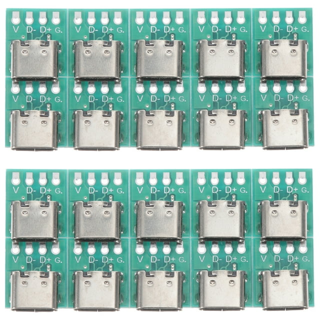 20 piezas de placa de conector USB C DIY 3.1 USB tipo C hembra adaptador de receptáculo
