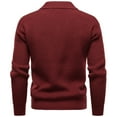 thumbnail image 4 of Mens Knit Sweater Coat Fall Winter Fashion Collar Long Sleeve Button Front Outerwear Casual Warm Yarn Textured Pullover Layering Piece, 4 of 4