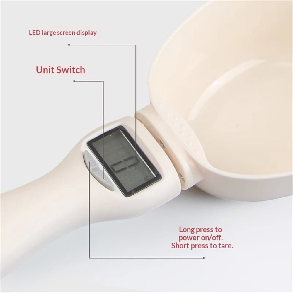 Digital Measuring Spoon, Digital Food Measuring Scoop Scale - Electronic Kitchen Measuring Spoon Scale for Cooking Baking - Smart Adjustable Measure Cup for Home Cooks（Battery not included）