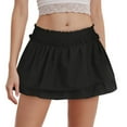 thumbnail image 2 of vigerkar Women's Layered Ruffle Golf Skorts A Line Skirts Tiered Flowy Y2K Sexy Mini Skirt Black, M, 2 of 9