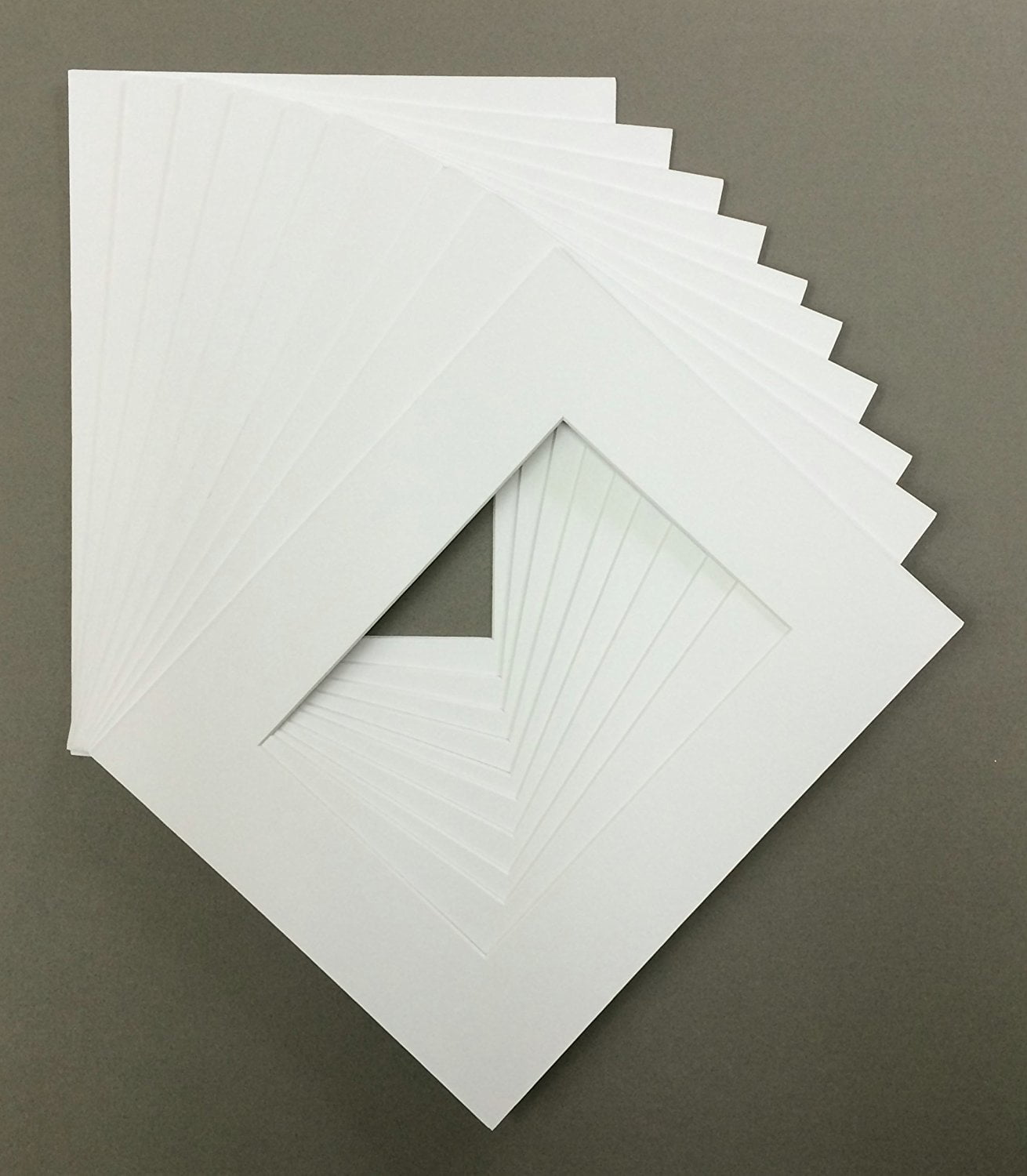 Pack of 10 18x24 White Picture Mats Mattes Matting with White Core Bevel Cut for 12x18 Pictures