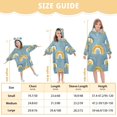 thumbnail image 4 of FORMRS Wearable Blanket Hoodie with Sleeves for Kids Cozy Flannel Sweatshirt, Light Blue Rainbow, 4 of 7