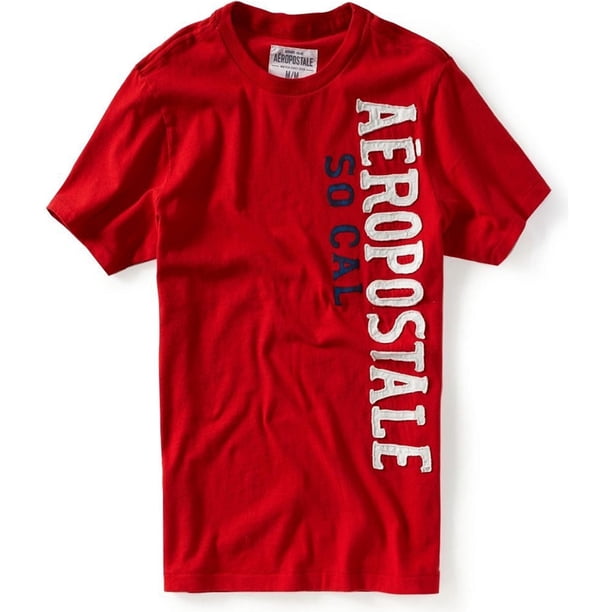 Aeropostale So Cal Graphic playera para hombre, rojo, mediano