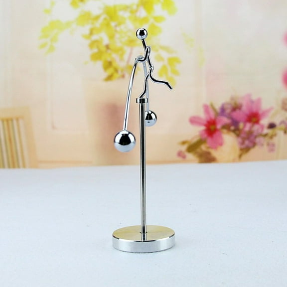 COSMOBETTY Office Desk Balance Toy Metal Motion Iron Figurine Educational Room Decoration Silver 1Pcs