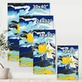 thumbnail image 4 of Designart ' Abstract Marble Composition In Blue and Yellow II ' Modern Canvas Wall Art Print, 4 of 4