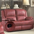 thumbnail image 4 of ACME Zuriel Motion Loveseat in Red Synthetic Leather, 4 of 5