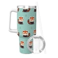 thumbnail image 2 of Daiia Fox Printed 40 oz Tumbler with Handle,Ice Bully Insulated Tumbler 2 in 1 Lid Insulated Water Bottle Stainless Steel Travel Coffee Mug, 2 of 8