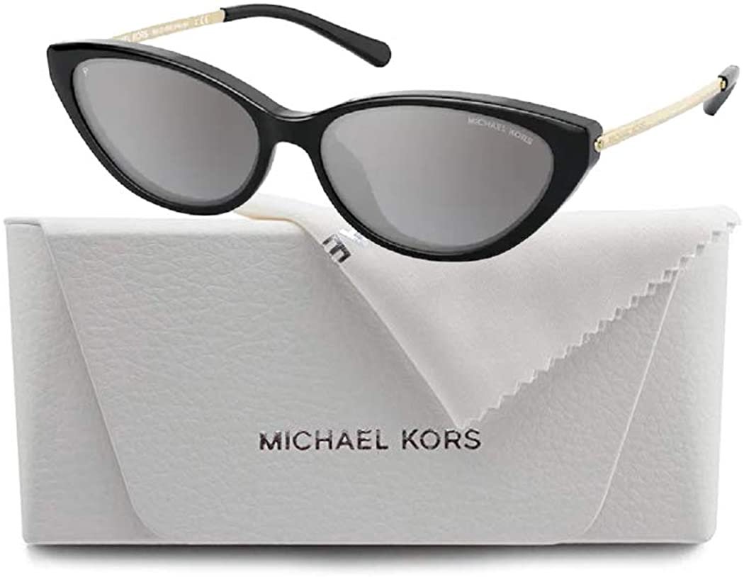 Michael Kors MK2109U PERRY 333282 57M Black/Silver Mirror Grey Gradient Polarized Cat Eye Sunglasses For Women+FREE Complimentary Eyewear Care Kit - image 2 of 3