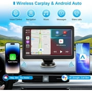 Wireless Carplay Screen for Car, 7 HD Touch Screen Portable Car Stereo for Carplay & Android Auto, Pantalla para Carros with Bluetooth, AUX, FM Transmitter, Voice Control