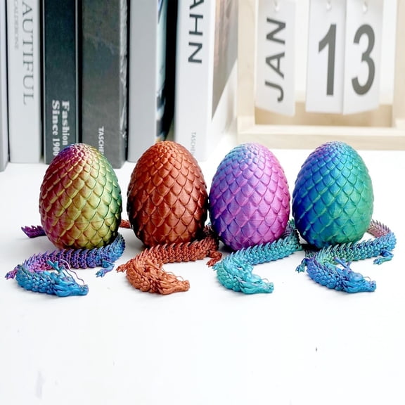 8pcs/set 3D Printed Dragon Egg Model,Flexible Animals Toy Statue,Movable Joints little dragon inside the egg,Home Office fish tank Decor,Festival Gifts toco,Fidget Toys,Executive Desk Animals Toy