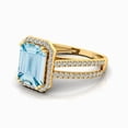 thumbnail image 4 of Aquamarine Engagement Ring, Diamond Wedding Ring, Promise 14k Solid Gold Ring, March Birthstone, 4 of 7