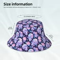 thumbnail image 3 of Salouo crystal Skull flower Print Unisex Bucket Hat, Outdoor Summer Beach Fishing Sun Hat Fun Outdoor Vacation Hat for Men Women Teens,Reversible Double-Side-Wear, 3 of 6
