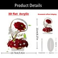 thumbnail image 2 of Cevemin Red Rose 2D Acrylic Ornament for Home Decor - Elegant Mother's Day Gift, Desk Decoration with Easy Assembly, 8.27x5.41 Inches, 2 of 8