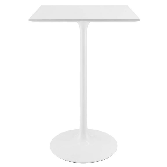 Bar Table, White, Wood, Metal Steel, Square, Pub Cafe Bistro Dining Kitchen Hospitality Restaurant, Modern Contemporary HB32731