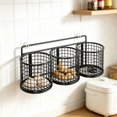 thumbnail image 4 of Wall Mounted Storage Basket, No-Drill Wire Hanging Basket Space Saving for Kitchen Bathroom Pantry, 4 of 7