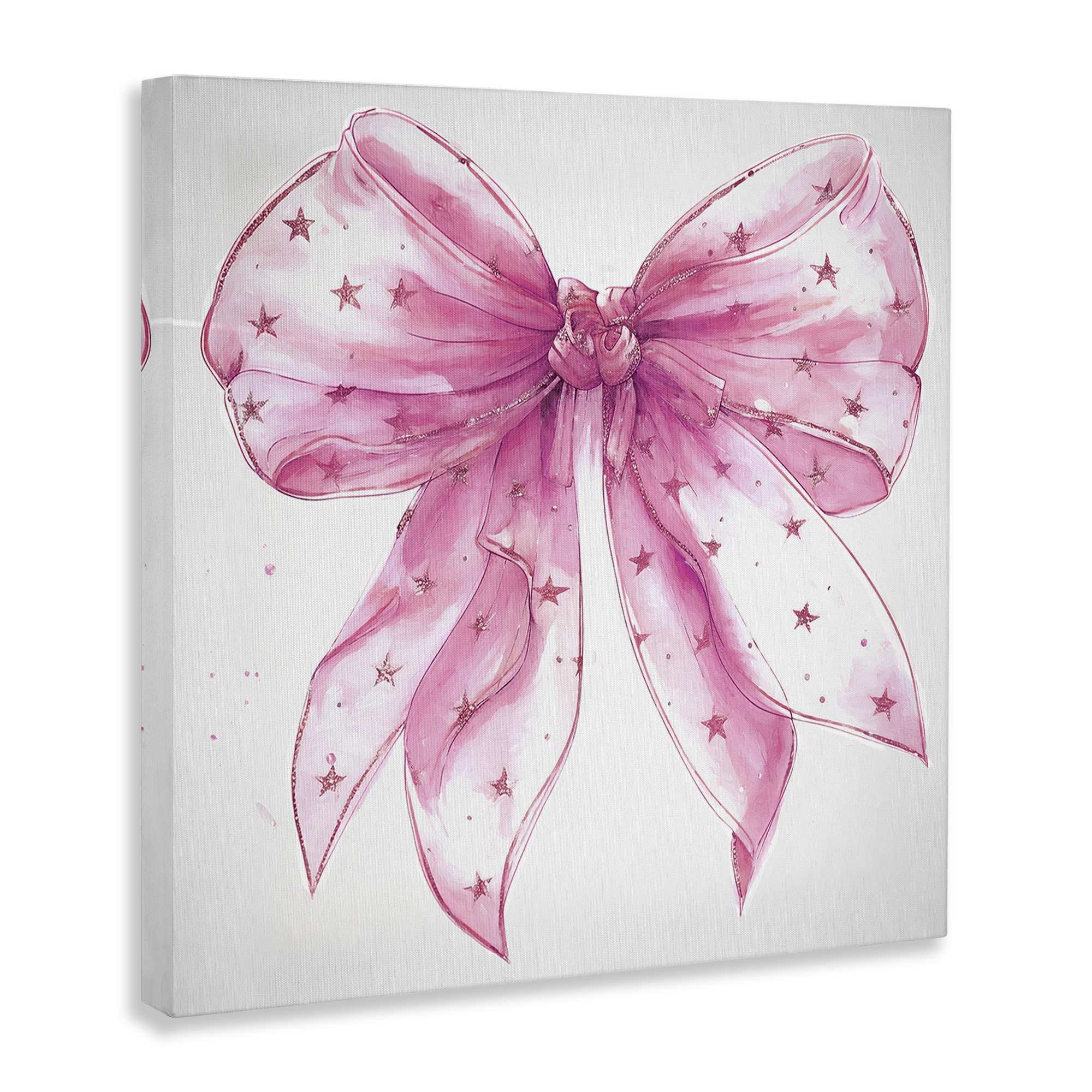 Stupell Industries Fabulous Pink Bow Fashion Painting Wrapped Canvas Art Print Wall Art, 24 x 24