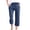 Navy, variant on Petite Capris for Women with Pockets Below Knee Summer Casual Cotton Linen Pants Straight Leg Vacation Beach Crop Pant with Pockets Dark Gray M