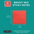 8 Pack Bright Red Sticky Notes 3x3 Inch Self-Stick Note Pads for Home ...