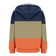 thumbnail image 4 of Hoodies for Women New Comfortable And Fashionable Color Block Printed Zipper Top Hooded Sweater Petite Medium Sweatshirt Women Hoodie Sweatshirt Crop Top Coat Sports Pullover Tops Orange M, 4 of 5