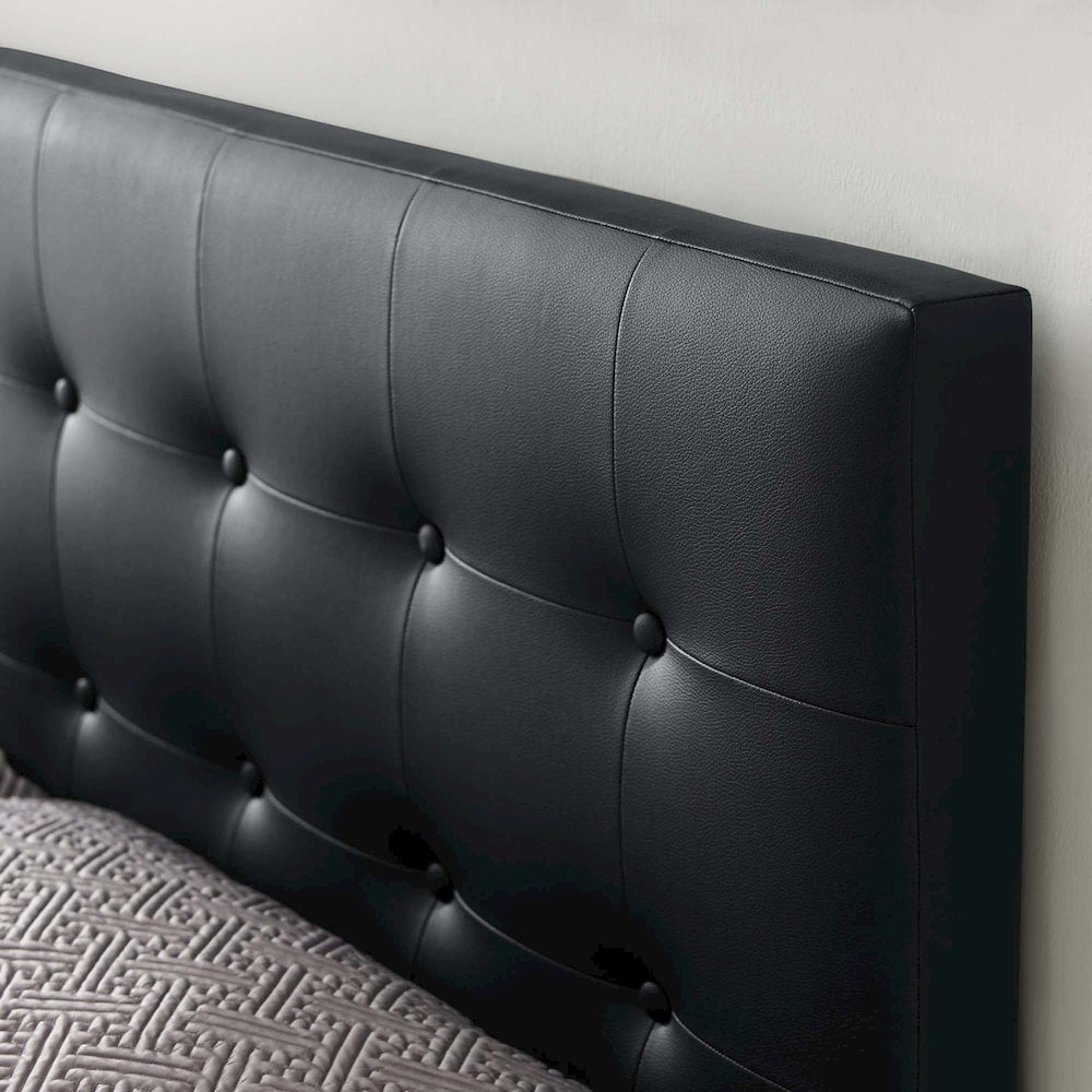 Modway Emily Queen Upholstered Faux Leather and Wood Headboard in Black