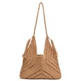 thumbnail image 1 of Bolsos de paja tejidos de malla para mujer, bolso cruzado grande, bolso de playa de verano para vacaciones, 1 of 7