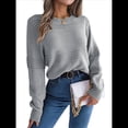 thumbnail image 3 of Suéter Cálido y Elegante para Mujer, de Larga, Tejido de Punto para Otoño e Invierno, Elegante y Casual. Gris L, 3 of 9