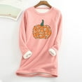 thumbnail image 1 of Blouses pour Femmes Chandail en Molleton Épais en Polaire Manches Longues Imprimé Velours Chaud Col Rond sous-Vêtements Hauts Manches Longues pour Femmes en Liquidation, 1 of 3