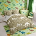 thumbnail image 2 of Erosebridal Cartoon Dinosaur Print Bedding Comforter Set for Kids, Olive Green White King Bedding Sets, 2 of 6