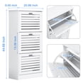 thumbnail image 3 of Spaco 3-Flip Drawers Freestanding Shoe Storage Cabinet Wood Slim Shoe Cupboard Organizer Unit for Entryway, White, 3 of 11
