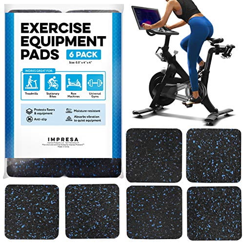 Impresa 6Pack Rubber Exercise Equipment Mat 4" x 4" x 0.5" Pads