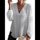 thumbnail image 2 of Blusas Casuales de Verano para Mujer, Blusas de Oficina de Larga, Blusas de con Cuello en V y Pompones S, 2 of 7