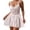 White, variant on Women's Lace Mesh Chemise Straps Dress Sleeveless V Neck Solid Mini Dress Red S