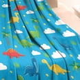 thumbnail image 3 of Blue Dinosaurs Clouds Pattern Blanket,Comfortable Soft Lamb Wool Throw Blanket,All Season,Warm Lightweight Blankets for Sofa Bed Couch Living Room Chair,30"x40", 3 of 4