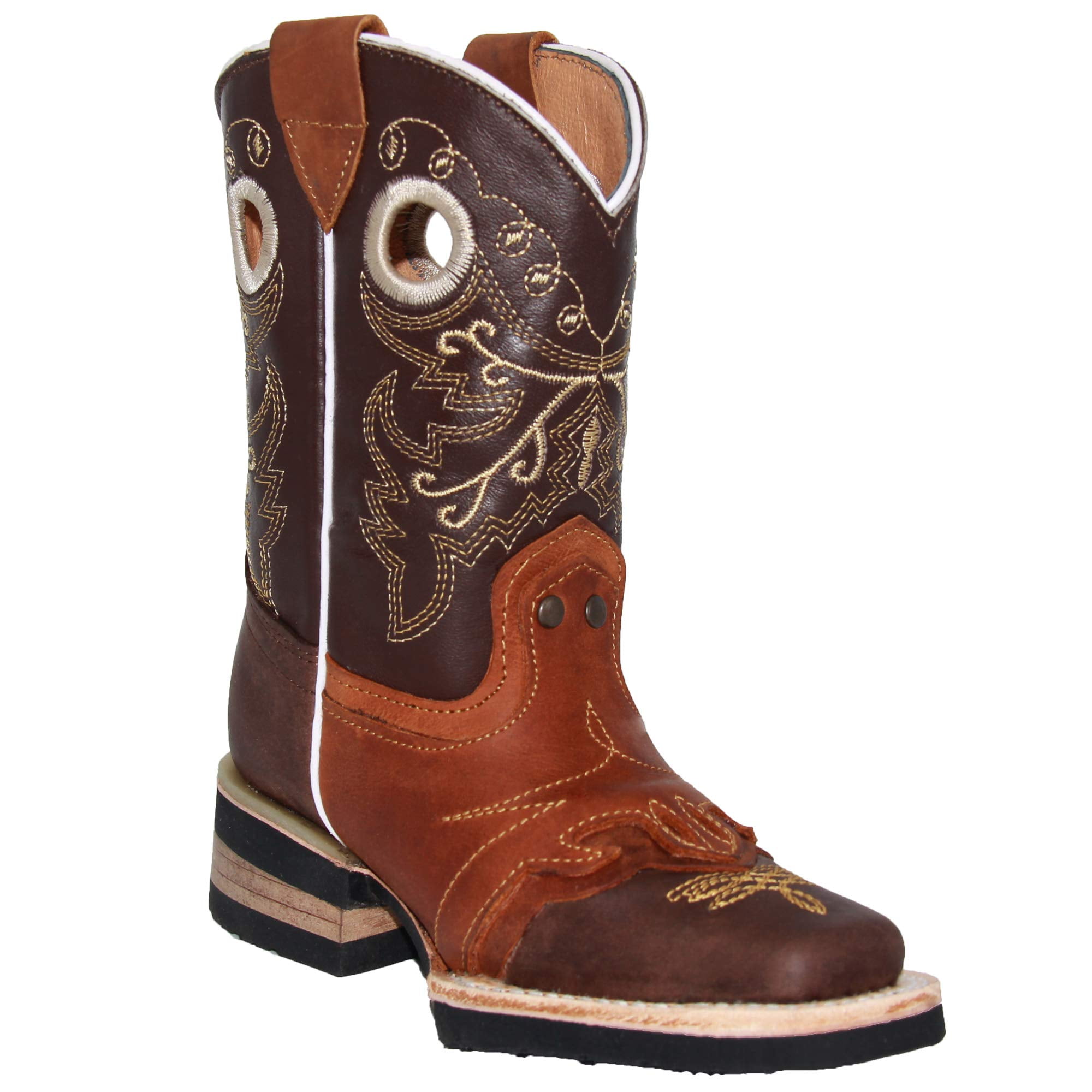 Toddler Size Genuine Leather Cowboy Western Side Zipper Closure Boots 