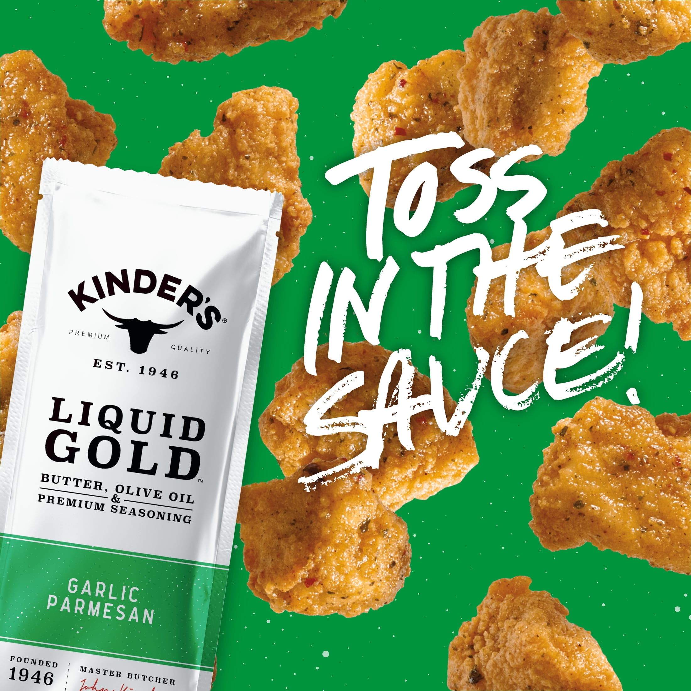 Kinder's Restaurant-Style Breaded Garlic Parmesan Boneless Chicken Bites, 17.5 oz (Frozen)