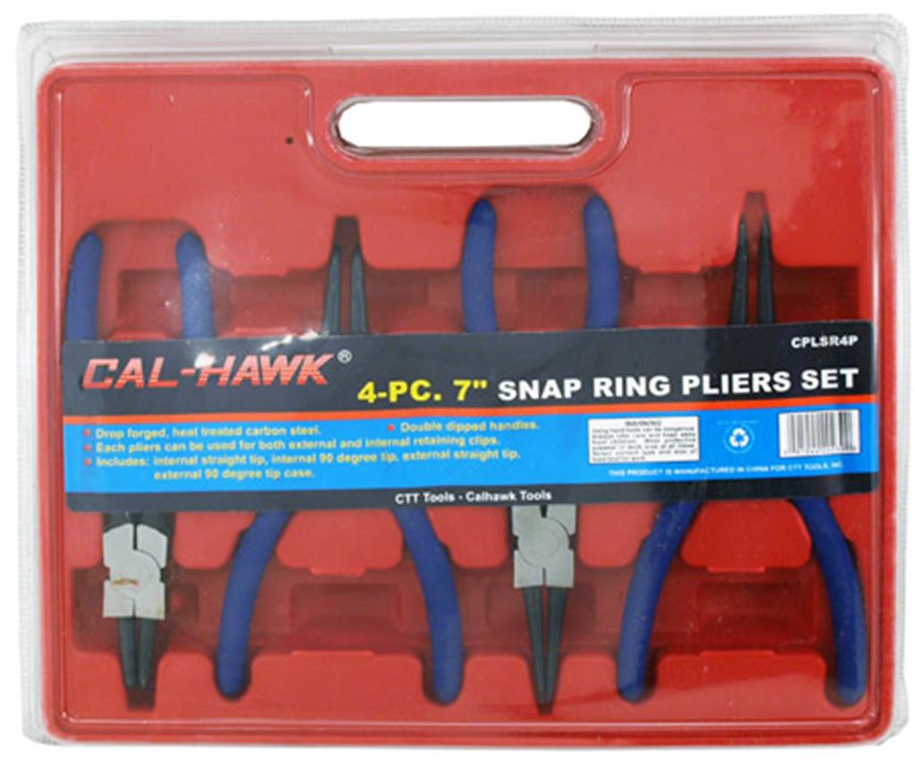 "Cal Hawk Tools 4-pc. 7"" Snap Ring Pliers Set"